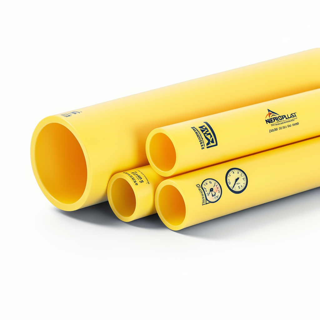 مواسير HDPE PE 100 ضغط 4 بار قطر خارجي 315 مم سمك 7.7 مم لون أصفر | نيبروبلاست