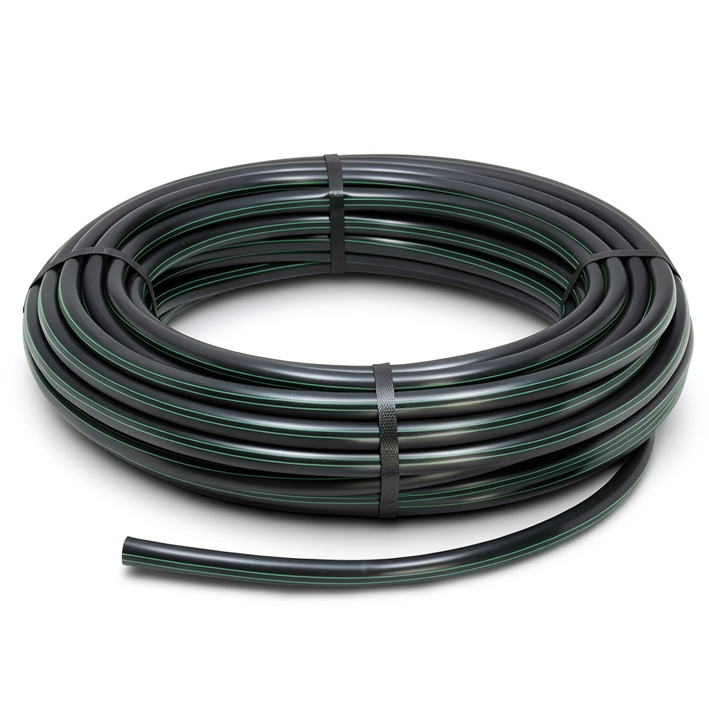 HDPE Plastic Coil Pipe PN 12.5 Bar PE 80 75 mm SDR 11 Black