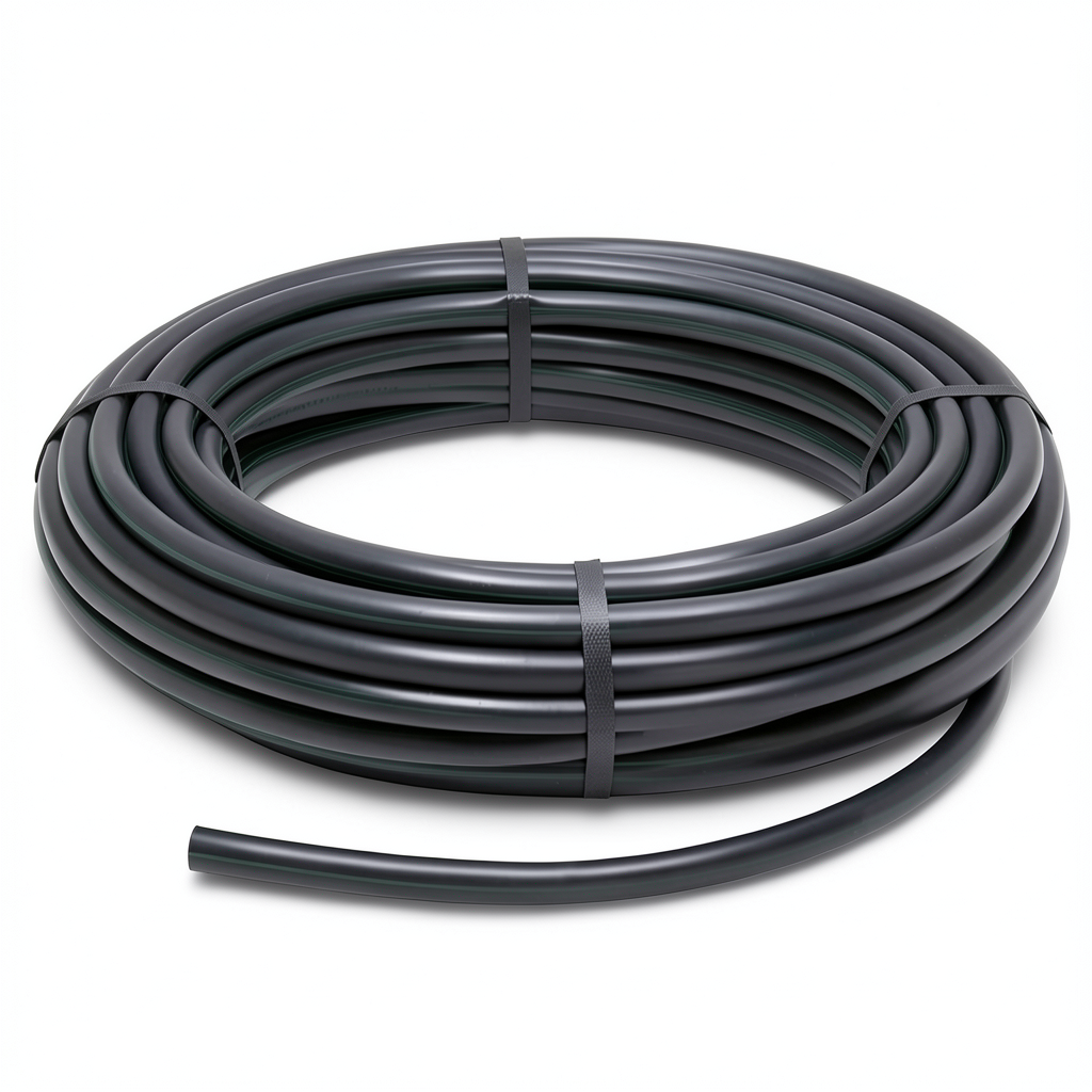 لفة أنابيب HDPE ضغط 12.5 بار PE 80 قطر خارجي 110 مم SDR 11 لون أسود