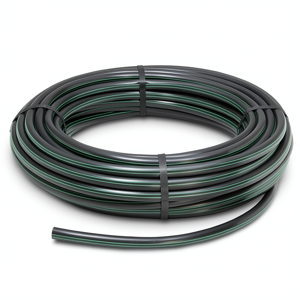 HDPE Polyethylene Plastic Coil Pipe 12.5 Bar Pressure PE 80, 160 mm Diameter SDR 11 Black