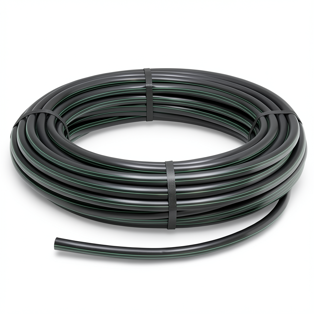 لفة أنابيب HDPE ضغط 16 بار PE 80، قطر خارجي 50 مم SDR 9، لون أسود