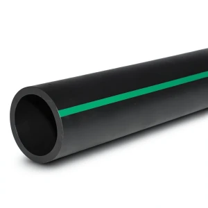 أنابيب HDPE ضغط 10 بار PE 80 قطر خارجي 450 مم SDR 13.6 أسود مع خطوط خضراء