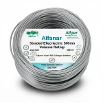 Alfanar Stranded Electric Wire 500mm 450/750 Voltage Rating, Copper Conductor 3.38mm Diameter, Heat Resistant PVC Insulated