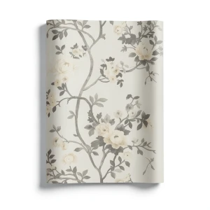 Italian Wallpaper Floral Design Light Beige, Size 10mx0.70m, Model 15007