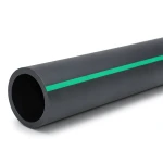 HDPE Polyethylene Pipe Nominal Pressure 12.5 Bar PE 80 OD 280 mm SDR 11 Black with Green Stripes