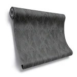 Italian Wallpaper Dark Gray Color Modern Design, Size 10m x 0.53m