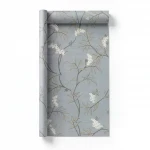 Wall decoration floral design, size 10 m x 0.53 m, gray color, model 33306