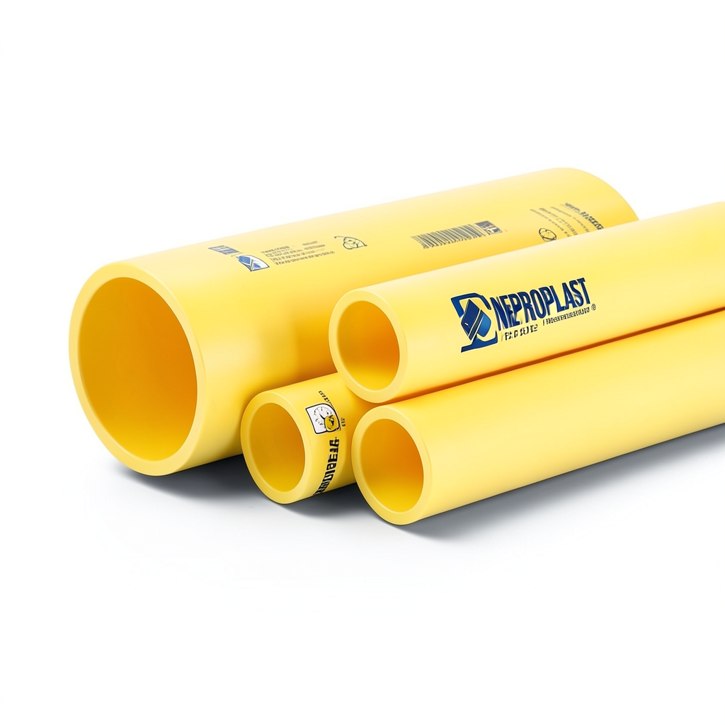 مواسير HDPE PE 100 ضغط 4 بار قطر خارجي 500 مم سمك 12.3 مم لون أصفر | نيبروبلاست