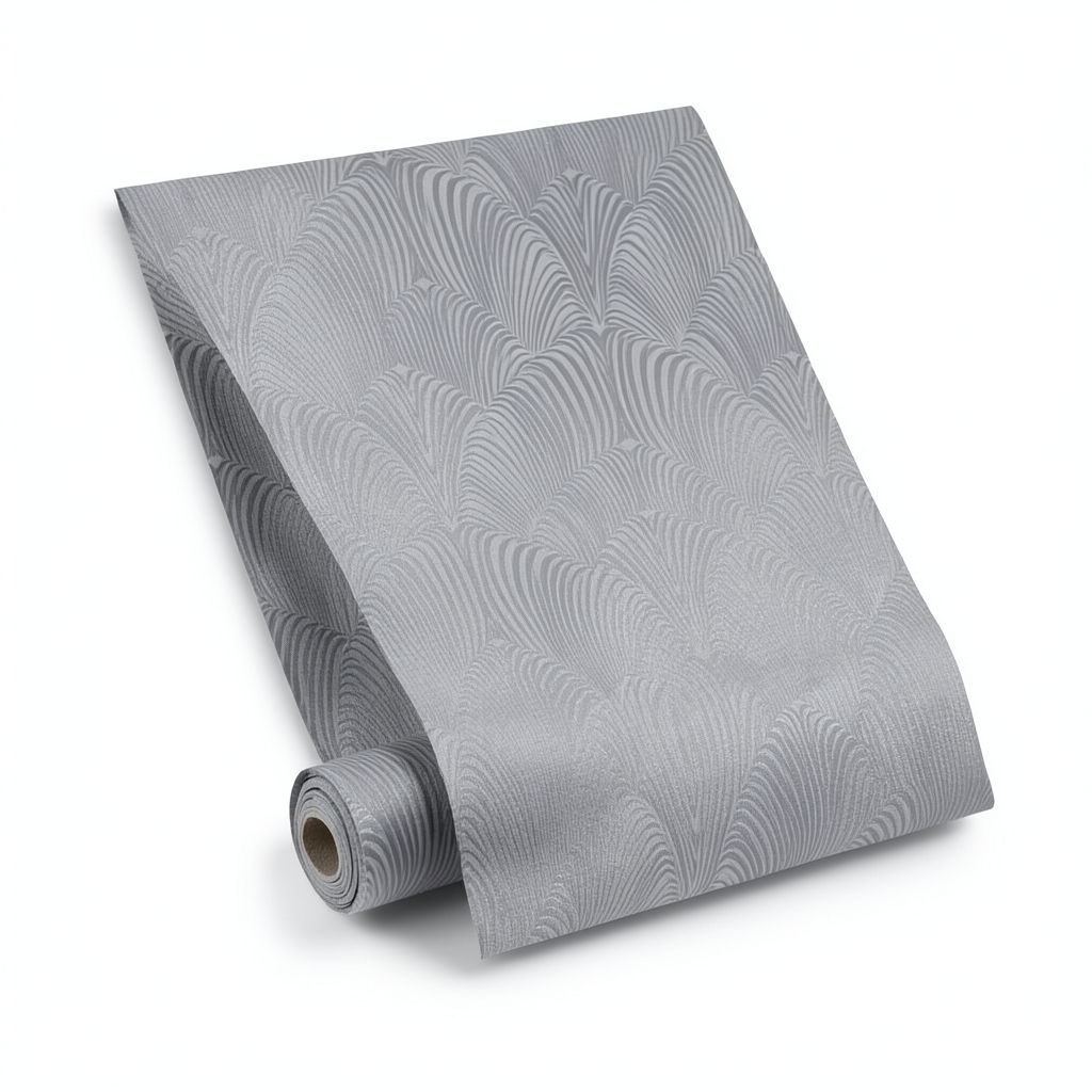 Italian Wallpaper Gray Color Modern Design, Size 10m x 0.53m, Model Z21718