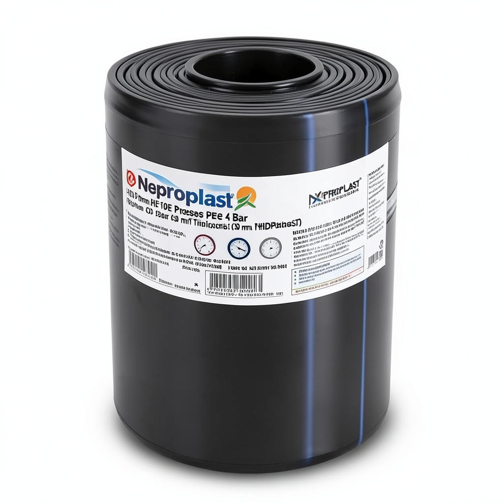 مواسير HDPE نيبروبلاست PE 100 ضغط 4 بار قطر خارجي 280 مم سمك 6.9 مم لون اسود | نيبروبلاست