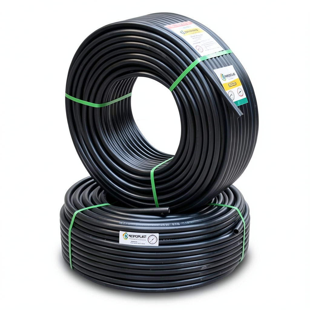 أنابيب HDPE Neproplast PE 80 ضغط 2.3 بار قطر خارجي 63 مم سمك 1.8 مم لون اسود | نيبروبلاست