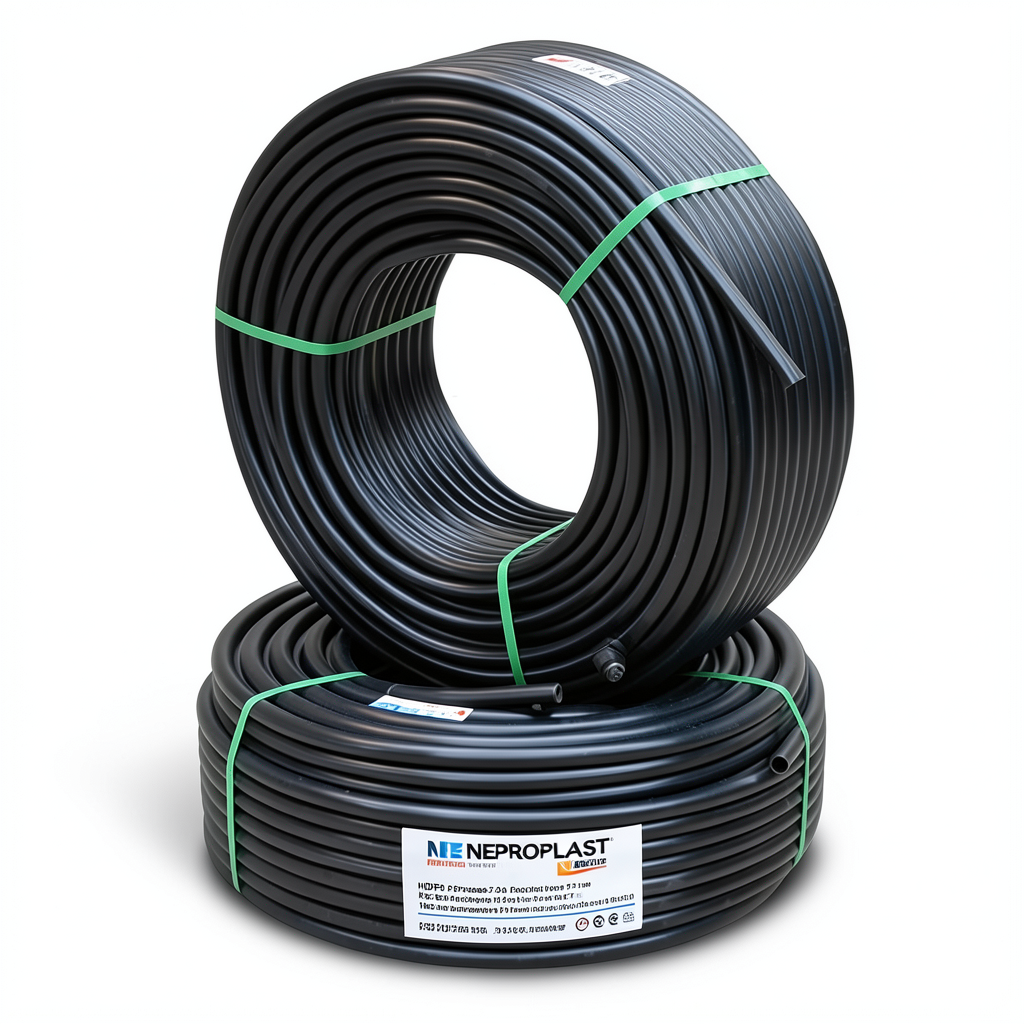 أنابيب HDPE PE 80 ضغط 3.2 بار قطر خارجي 75 مم سمك 1.9 مم لون اسود | نيبروبلاست