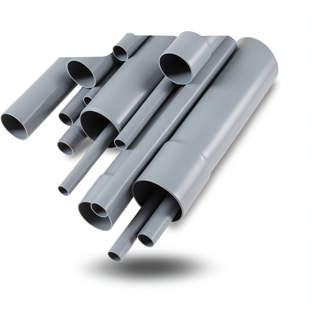UPVC Pipes Nominal Pressure 2 Bar Outside Diameter 180 mm Thickness 1.8 mm Gray