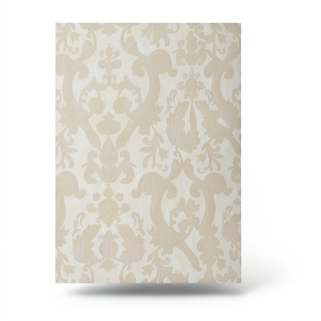 Classic Wallpaper Length 10m, Width 0.70m, Beige Color, Model 15014