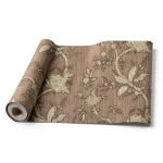 Italian Wallpaper Floral Design 10mx1.06m, Brown Color, Model 38011