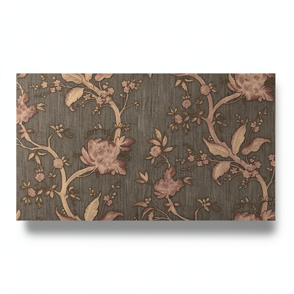 Italian Wallpaper Floral Design 10mx1.06m Dark Beige, Model 38008