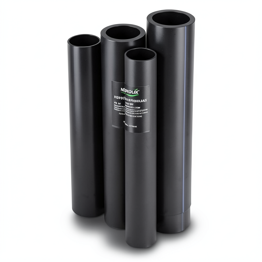 مواسير HDPE PE 100 ضغط 4 بار قطر خارجي 250 مم سمك 6.2 مم لون اسود | نيبروبلاست