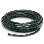 HDPE Plastic Coil Pipe  Nominal Pressure 6.2 Bar [PE 63] OD 25 mm  SDR 13.6  Color Black with Green Stripes | Almona Factory