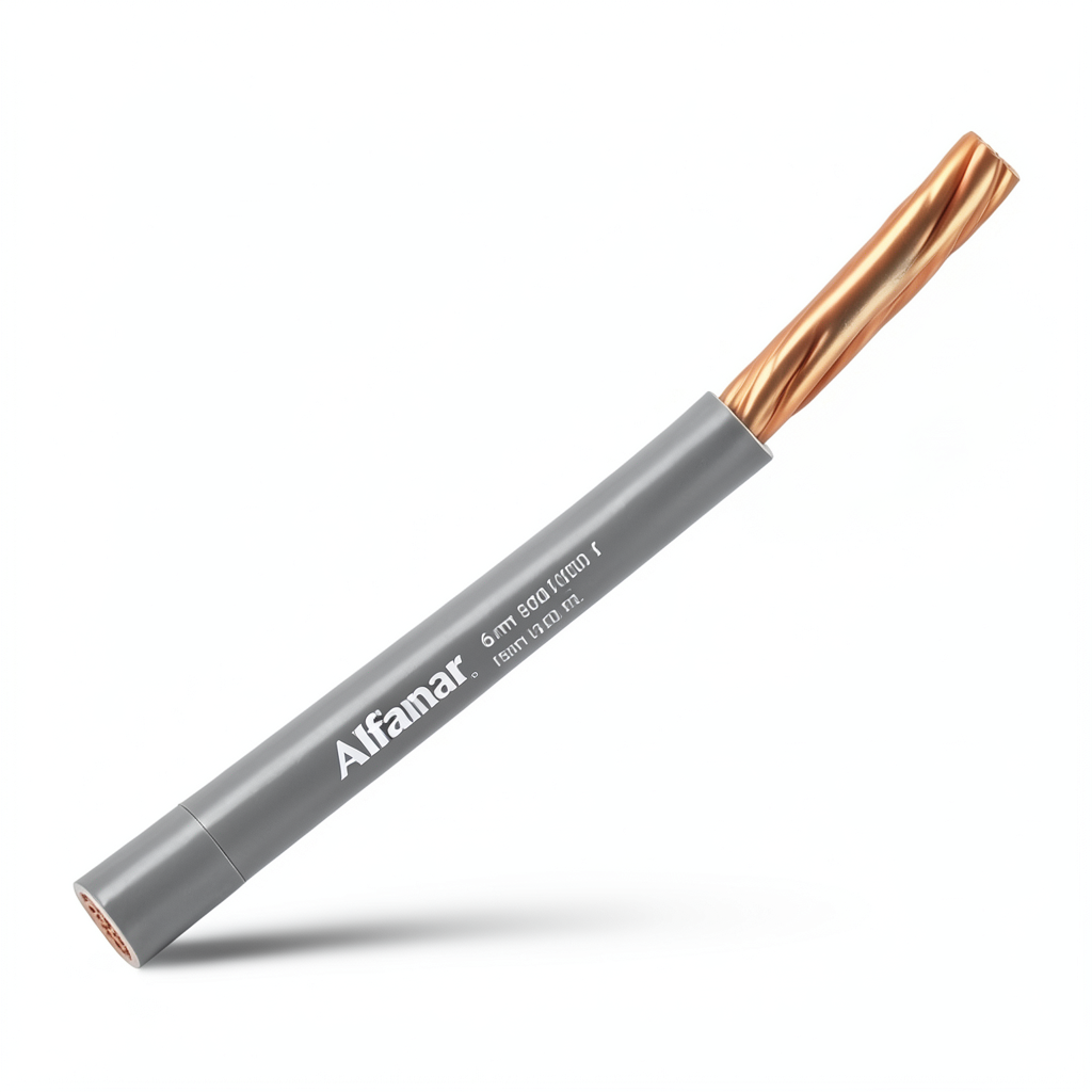 Alfanar 6 mm Stranded Copper Electrical Wire 450/750V PVC Insulated 0.8mm Thickness | Al Fanar