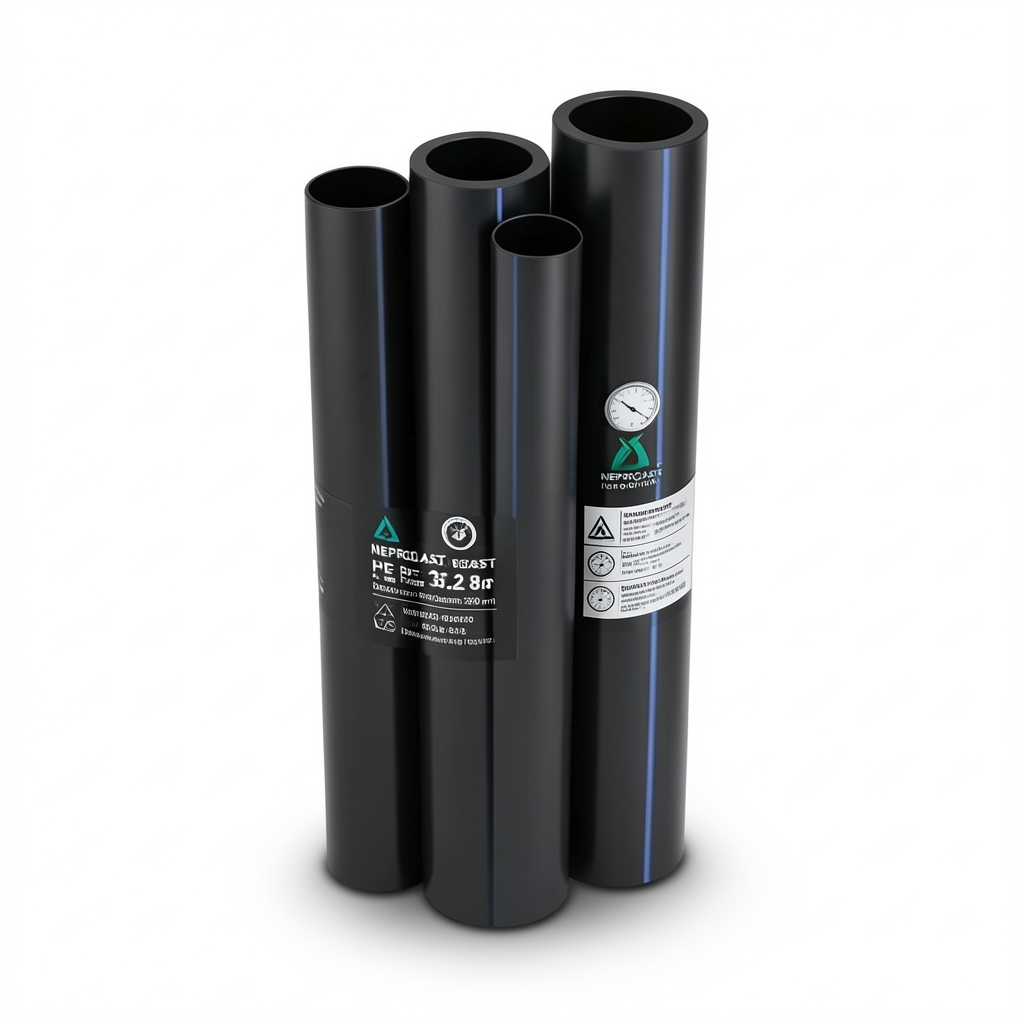 مواسير HDPE PE 80 ضغط 3.2 بار قطر خارجي 280 مم سمك 6.9 مم لون اسود | نيبروبلاست