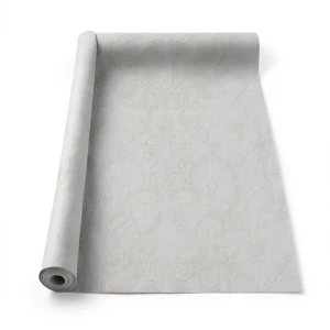 Italian Wallpaper Pale Gray Color Classic Design, Size 10mx0.70m, Model 15024