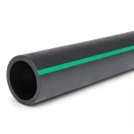 HDPE Polyethylene Pipe PN 12.5 Bar PE 80 500 mm SDR 11 Black with Green Stripes