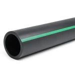 مواسير بلاستيك HDPE ضغط 16 بار PE 80 قطر خارجي 180 مم SDR 9 أسود مع خطوط خضراء