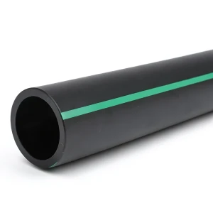مواسير بلاستيك HDPE ضغط 16 بار PE 80، قطر خارجي 250 مم SDR 9 أسود مع خط أخضر