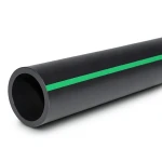 أنابيب بلاستيك HDPE ضغط 16 بار [PE 80] قطر خارجي 280 مم SDR 9 لون أسود مع خط أخضر