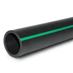 مواسير بلاستيك HDPE ضغط 16 بار PE 80 قطر خارجي 315 مم SDR 9 أسود مع خطوط خضراء