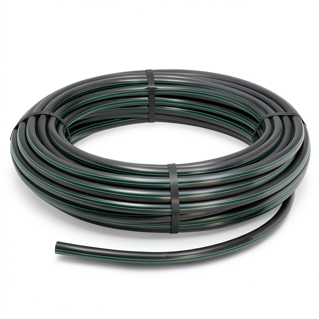لفة أنابيب HDPE ضغط 4 بار PE 63 قطر خارجي 90 مم SDR 26 لون أسود