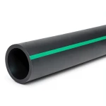 أنابيب HDPE ضغط 12.5 بار PE 80، قطر خارجي 560 مم SDR 11، أسود مع خطوط خضراء