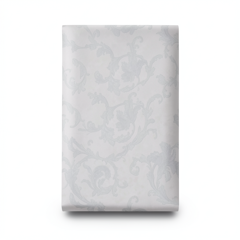 ورق حائط ايطالي كلاسيك مقاس 10 م× 0.73 م، لون رمادي شاحب، موديل 56924