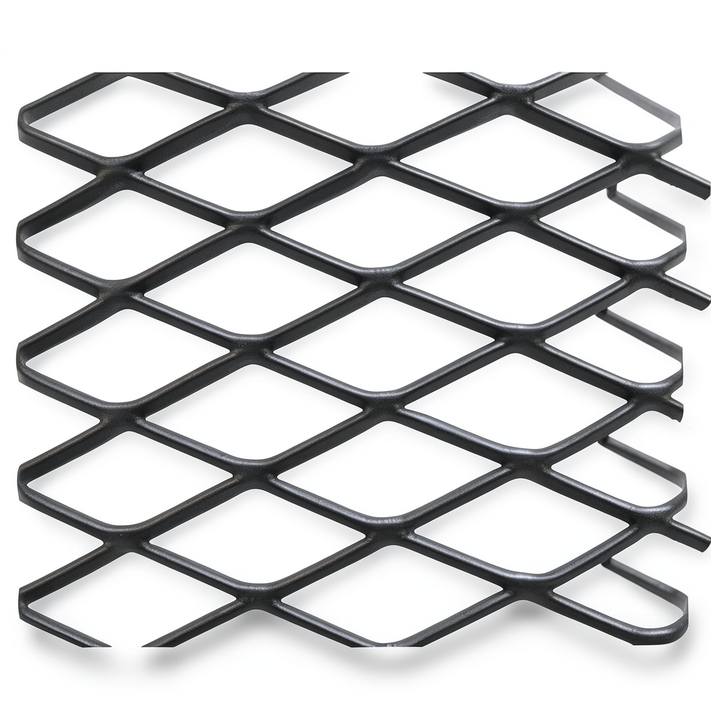 Hot Rolled Black Steel Expanded Metal Mesh Khaleeji 1.2 mm Thickness 1.22 m Width 2 m Length
