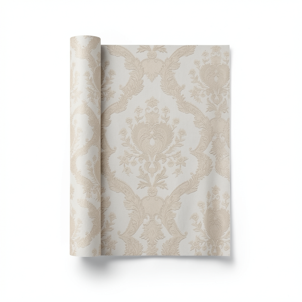 Classic Wallpaper Length 10m, Width 0.53m, Beige Color