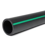HDPE Plastic Pipe Nominal Pressure 16 Bar PE 80 OD 355 mm SDR 9 Black with Green Stripes