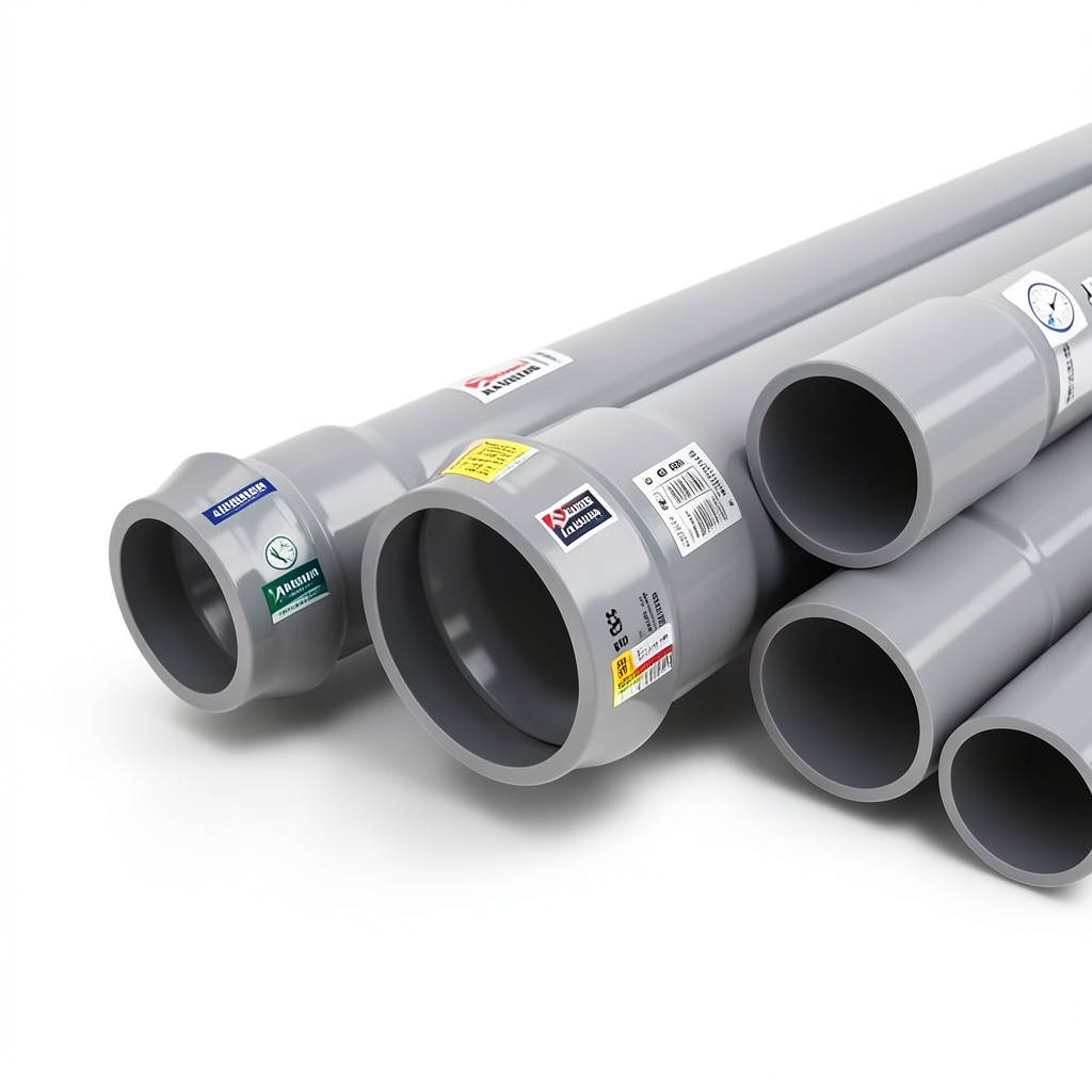 UPVC Pipes Nominal Pressure 8 Bar Outside Diameter 225 mm Thickness 6.9 mm Gray | Al Watania Plastics