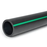 HDPE Plastic Pipe Nominal Pressure 16 Bar PE 80, 450 mm SDR 9 Black/Green