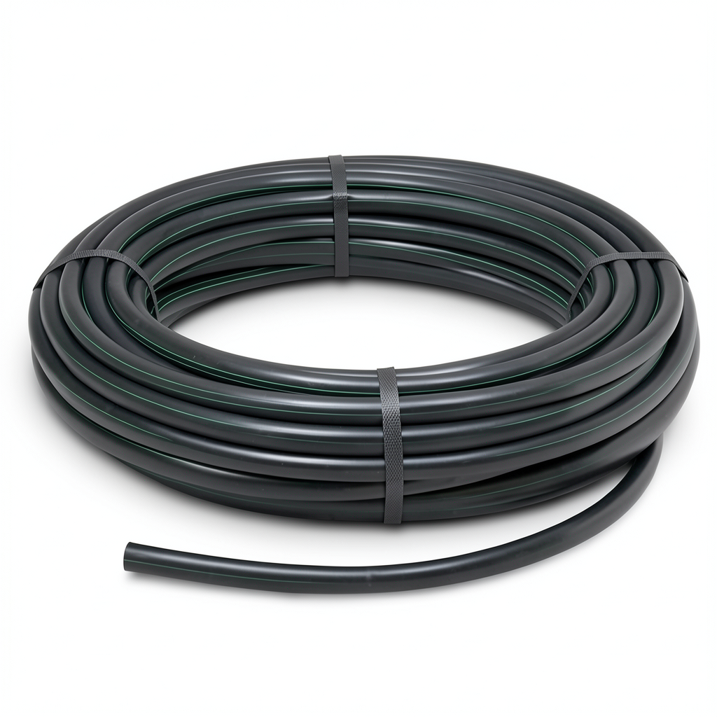 HDPE Polyethylene Plastic Coil Pipe Pressure 6 Bar PE 63 Size OD 125 mm SDR 17.6 Black