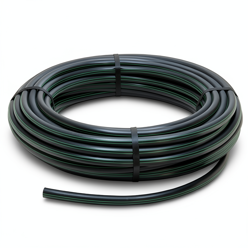 لفة أنابيب HDPE ضغط 6 بار PE 63 قطر خارجي 140 مم SDR 17.6 لون أسود