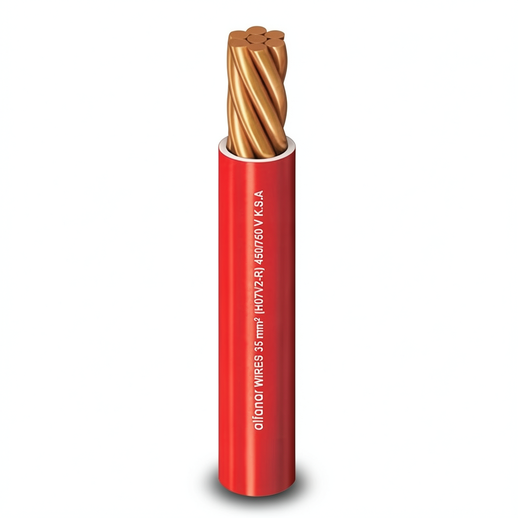 Stranded Wire 50mm2 450/750V Copper Conductor 1.86mm Diameter Heat Resistant PVC Insulation | Al Fanar