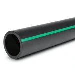 HDPE Plastic Pipe Nominal Pressure 16 Bar PE 80, 450 mm SDR 9 Black/Green