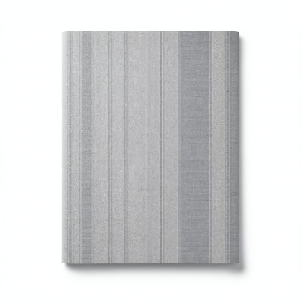 ورق جداري ايطالي لون رمادي تصميم مقلم، مقاس 10 م×0.53 م