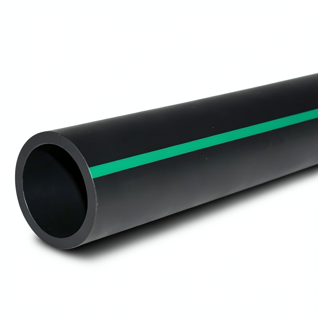 أنابيب بلاستيك HDPE ضغط 16 بار PE 80 قطر خارجي 560 مم SDR 9 أسود مع خطوط خضراء