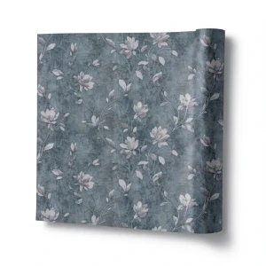 Floral Wall Covering 10m x 1.06m Dark Gray Color, Model 41342