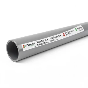 UPVC Pipes Nominal Pressure 6 Bar Outside Diameter 125 mm Thickness 3.1 mm Gray | Al Watania Plastics