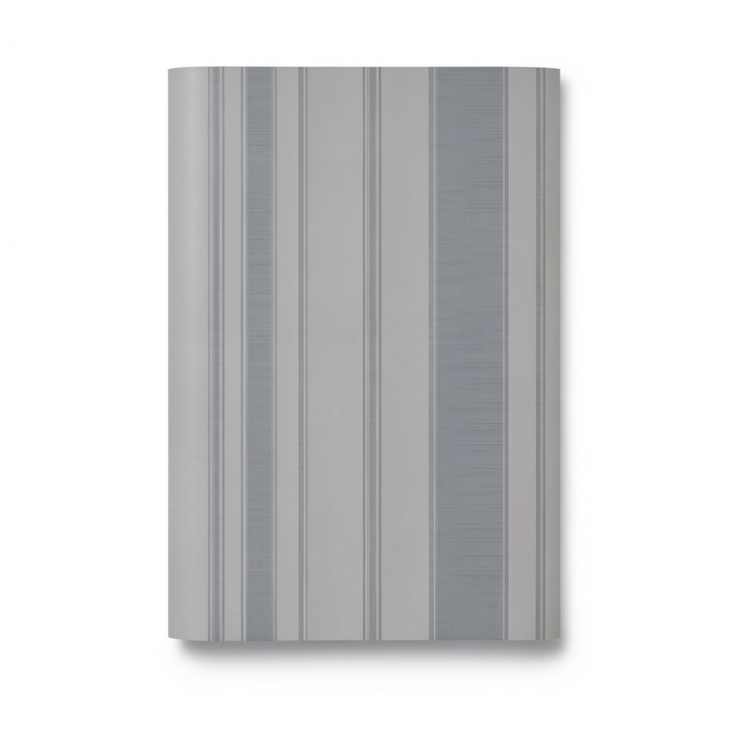 Italian Wallpaper Gray Color Striped Design, Size 10mx0.53m