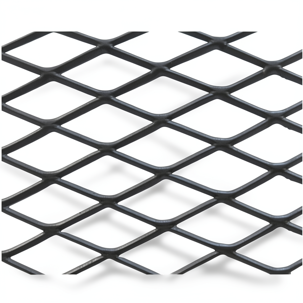 Hot Rolled Black Steel Expanded Metal Mesh Khaleeji 1.4 mm Thickness 1.22 m Width 6 m Length