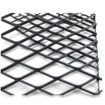 Hot Rolled Black Steel Expanded Metal Mesh 1.7 mm Thickness 1.22 m Width 5 m Length