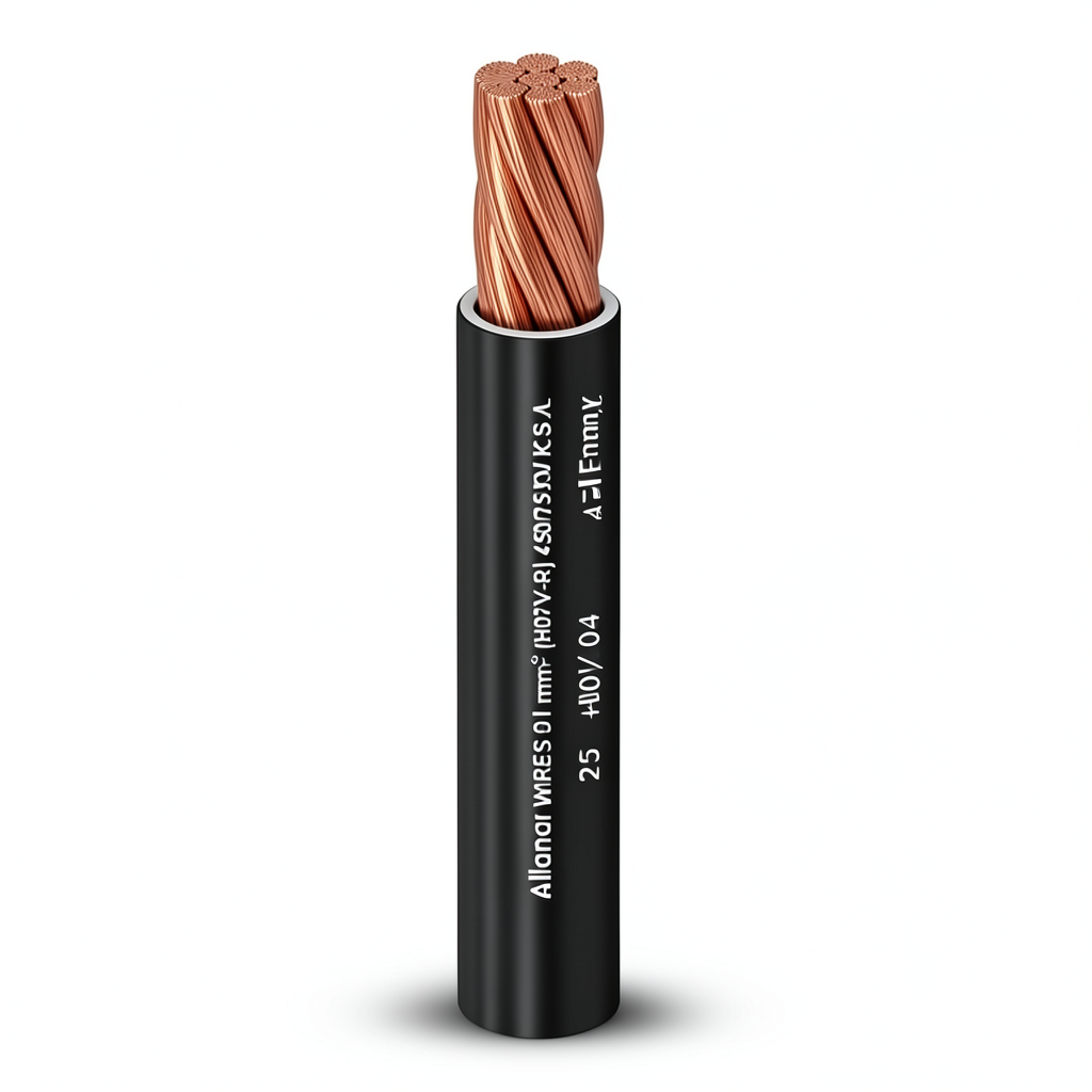 Copper Stranded Electrical Wire 25mm 450/750volts Heat Resistant PVC Insulation, Black | Al Fanar